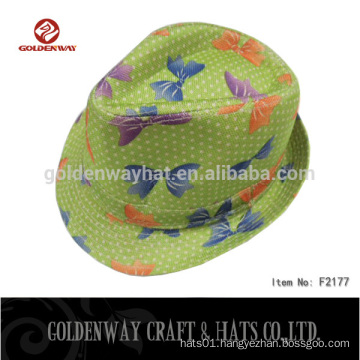 New Arrival Printed Fedora Hat For Girls